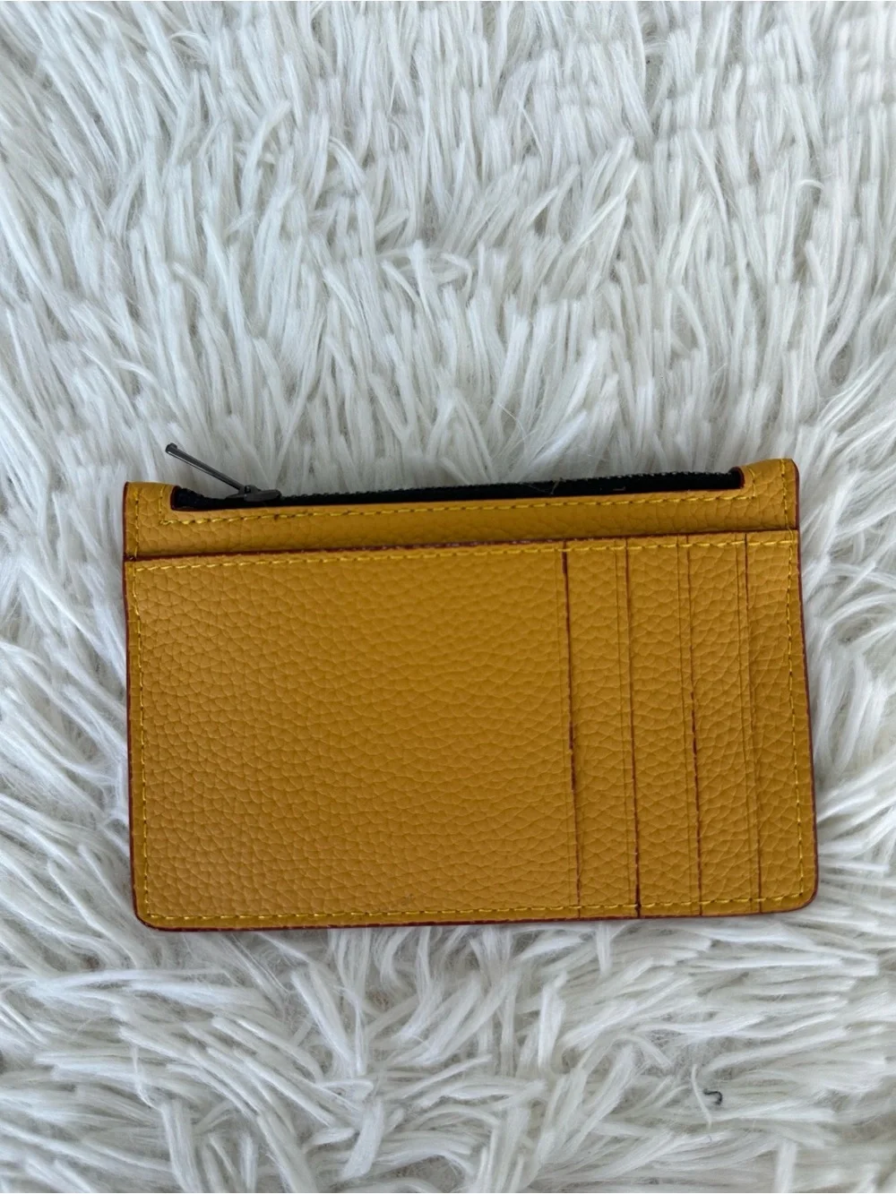 COACH Peanuts Snoopy Zip Card Case - Yellow Leather Wallet for Cards & Coins